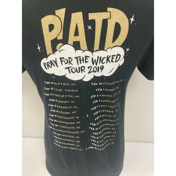 Panic at the Disco P!ATD Pocket T-Shirt Sm Black Pray For The Wicked Tour 2019 - Picture 4 of 5